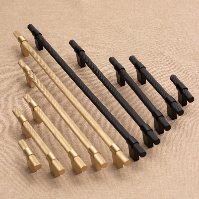 Dylanno Solid Brass Knurled Kitchen Cabinet Door Pulls Handles