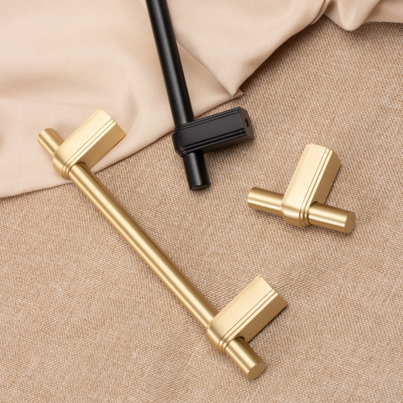 Dylanno Solid Brass Minimalism Line-style Kitchen Cabinet Hardware Pulls Handles