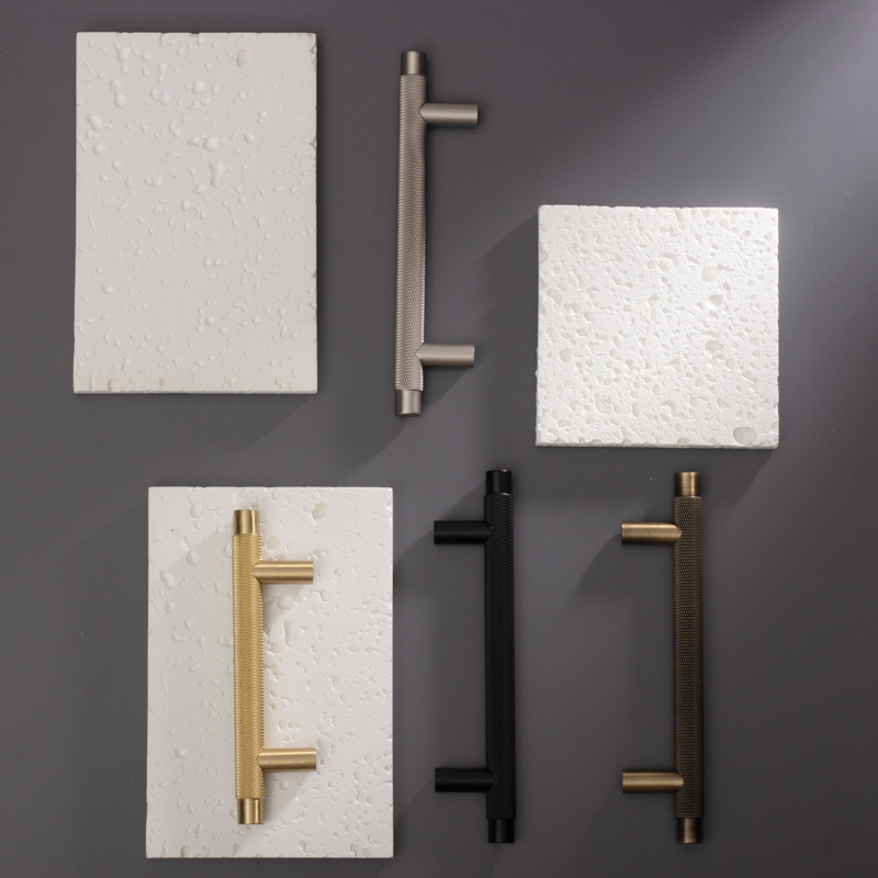 Dylanno Solid Brass Knurled Kitchen Cabinet Hardware Pulls Handles