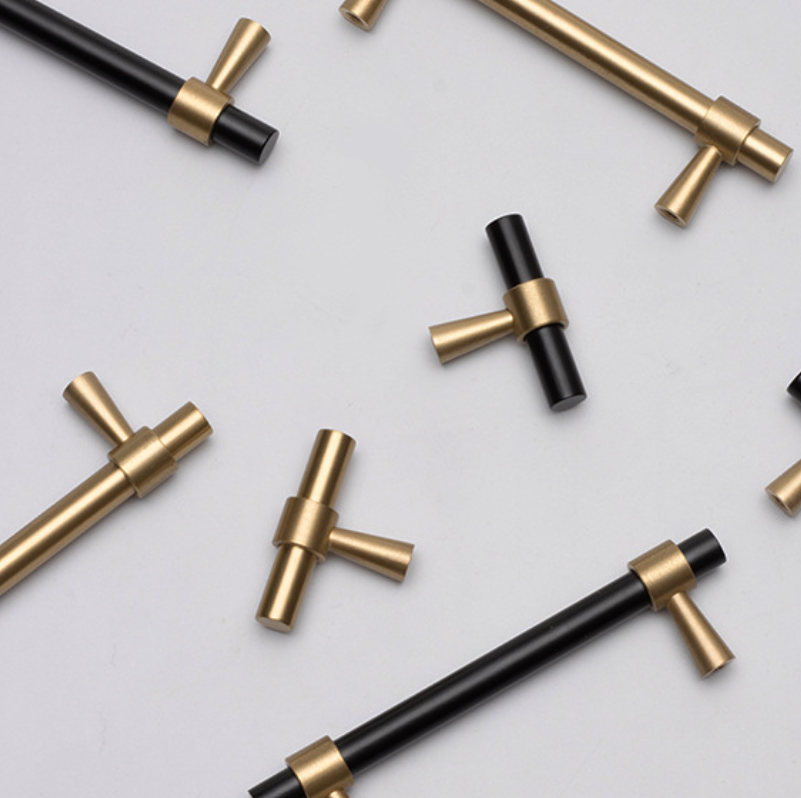 Dylanno Solid Brass Brushed Kitchen Cabinet Hardware Pulls Handles