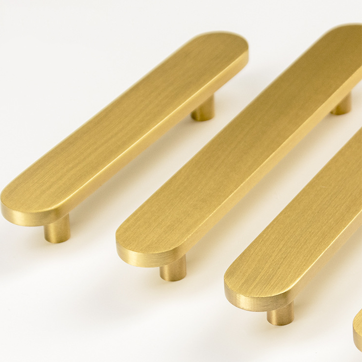 Dylanno Solid Brass Brushed Kitchen Cabinet Hardware Pulls Handles
