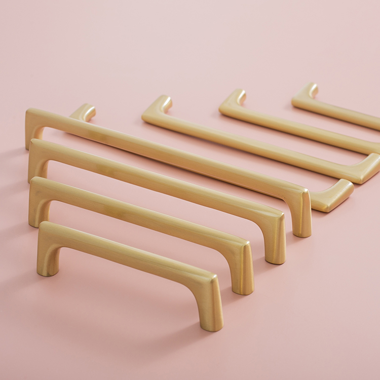 Dylanno Solid Brass Brushed Minimalism Kitchen Cabinet Hardware Pulls Handles