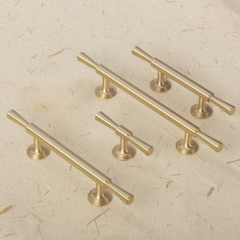 Dylanno Solid Brass Brushed Kitchen Cabinet Hardware Pulls Handles