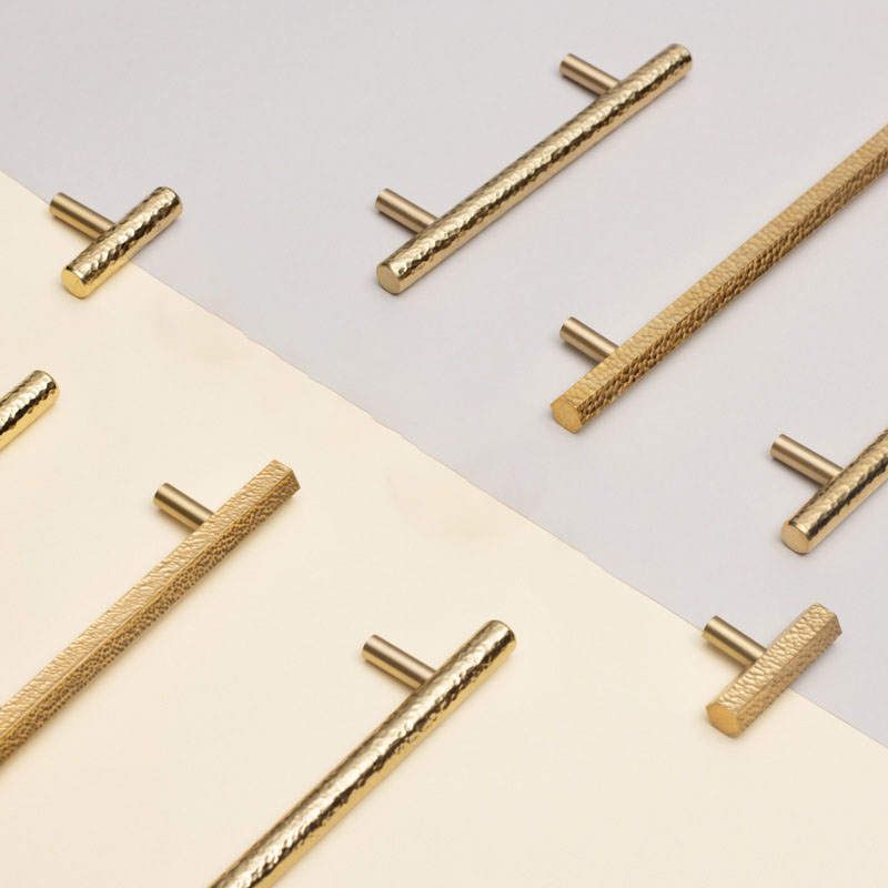 Dylanno Solid Brass Hammer Texture Kitchen Cabinet Hardware Pulls Handles 