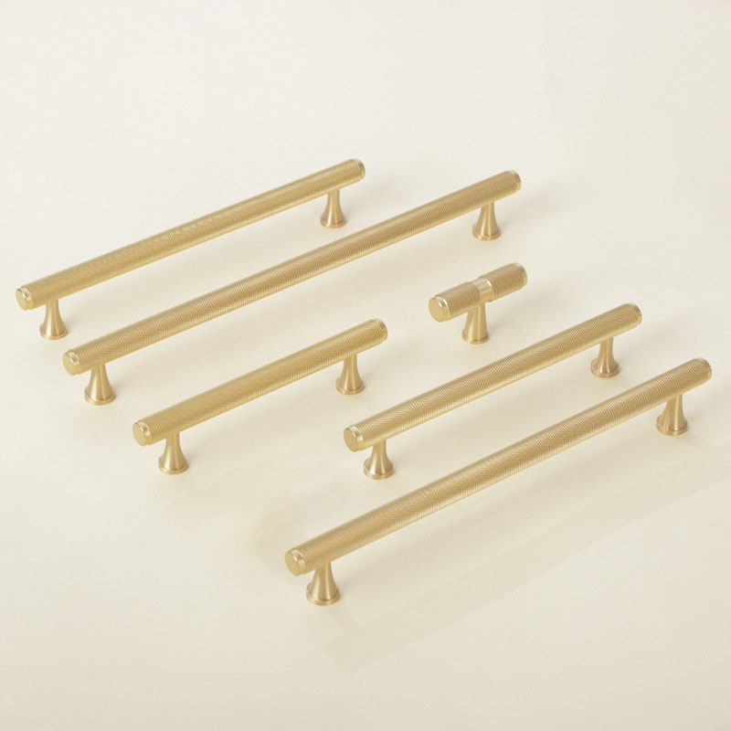 Dylanno Solid Brass Knurled Kitchen Cabinet Hardware Pulls Handles