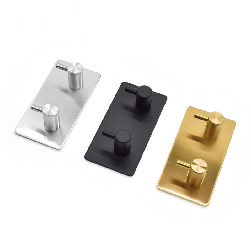 Dylanno Bathroom Self-Adhesive Stainless Steel Towel Wall Hooks 